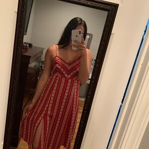 Flowy side slit dress